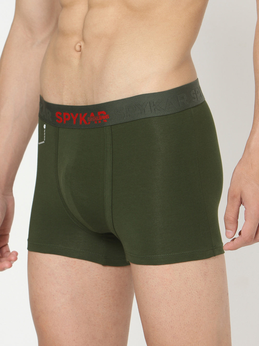 Underjeans By Spykar Men Olive Cotton Blend Trunk
