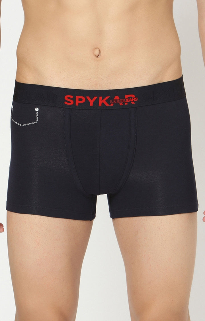 Men Cotton Blend Trunk Pack Of 2- Underjeans By Spykar
