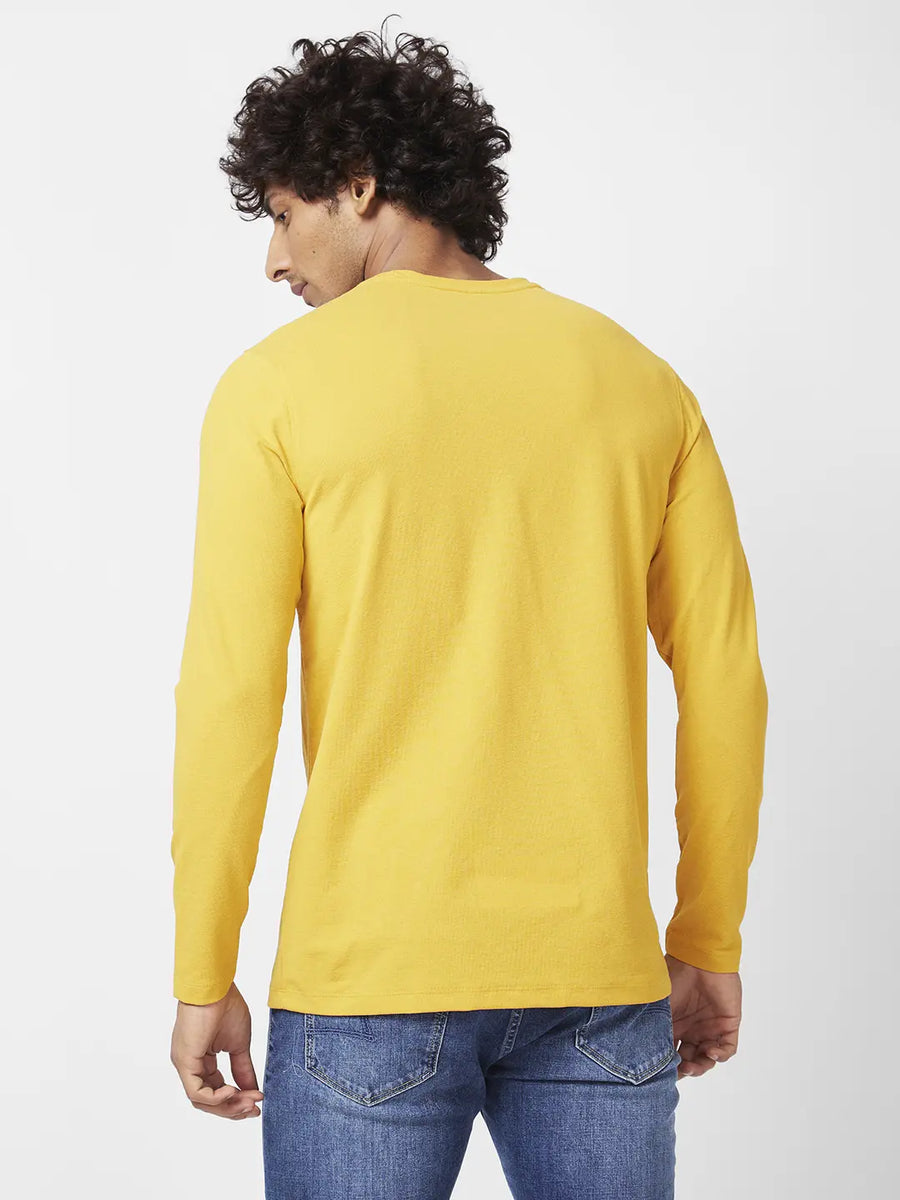 Spykar Pure Cotton Yellow Shirt, RANGER-W14-50-YELLOW