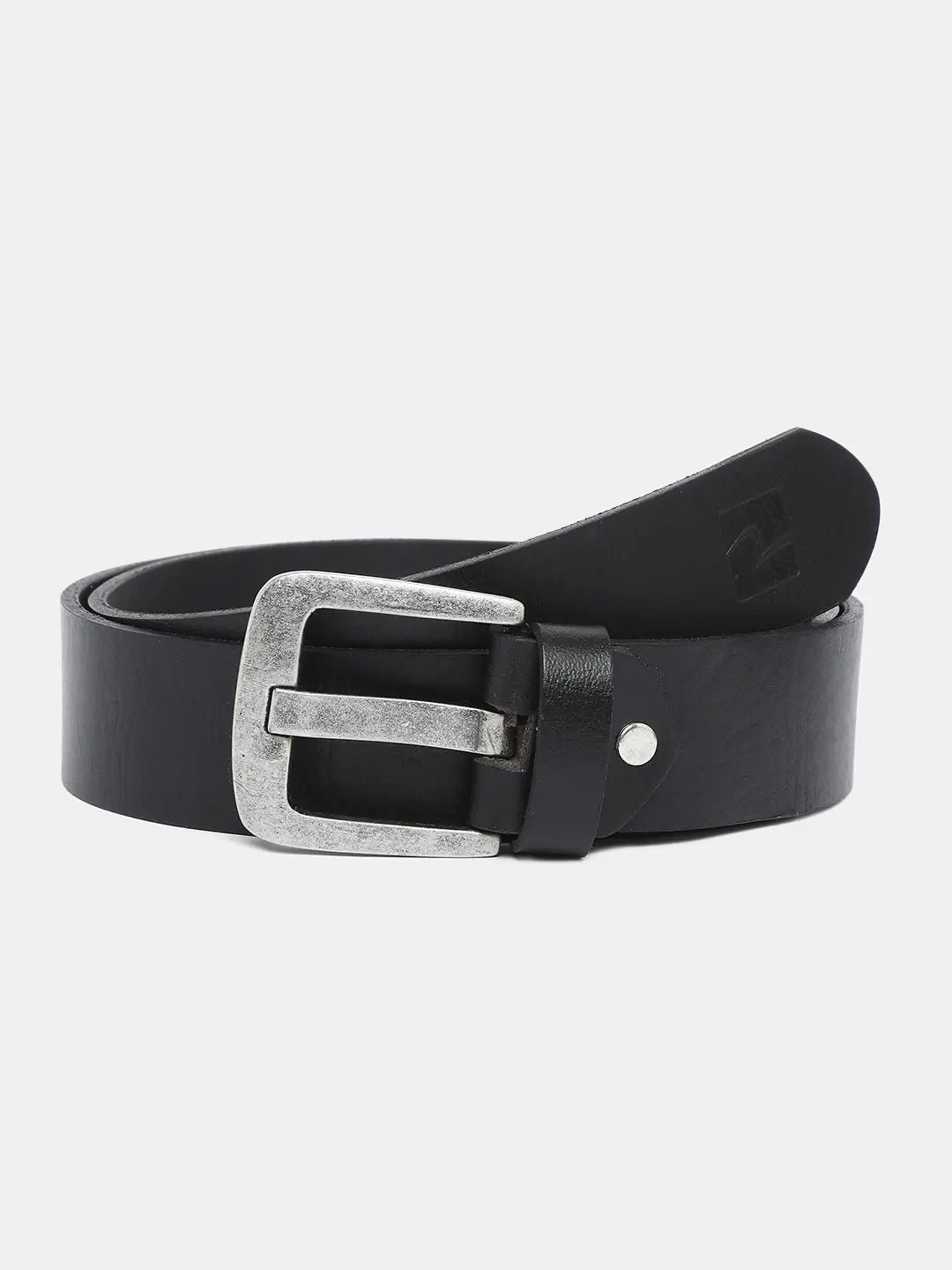 Spykar Black Leather Belt & Wallet Combo