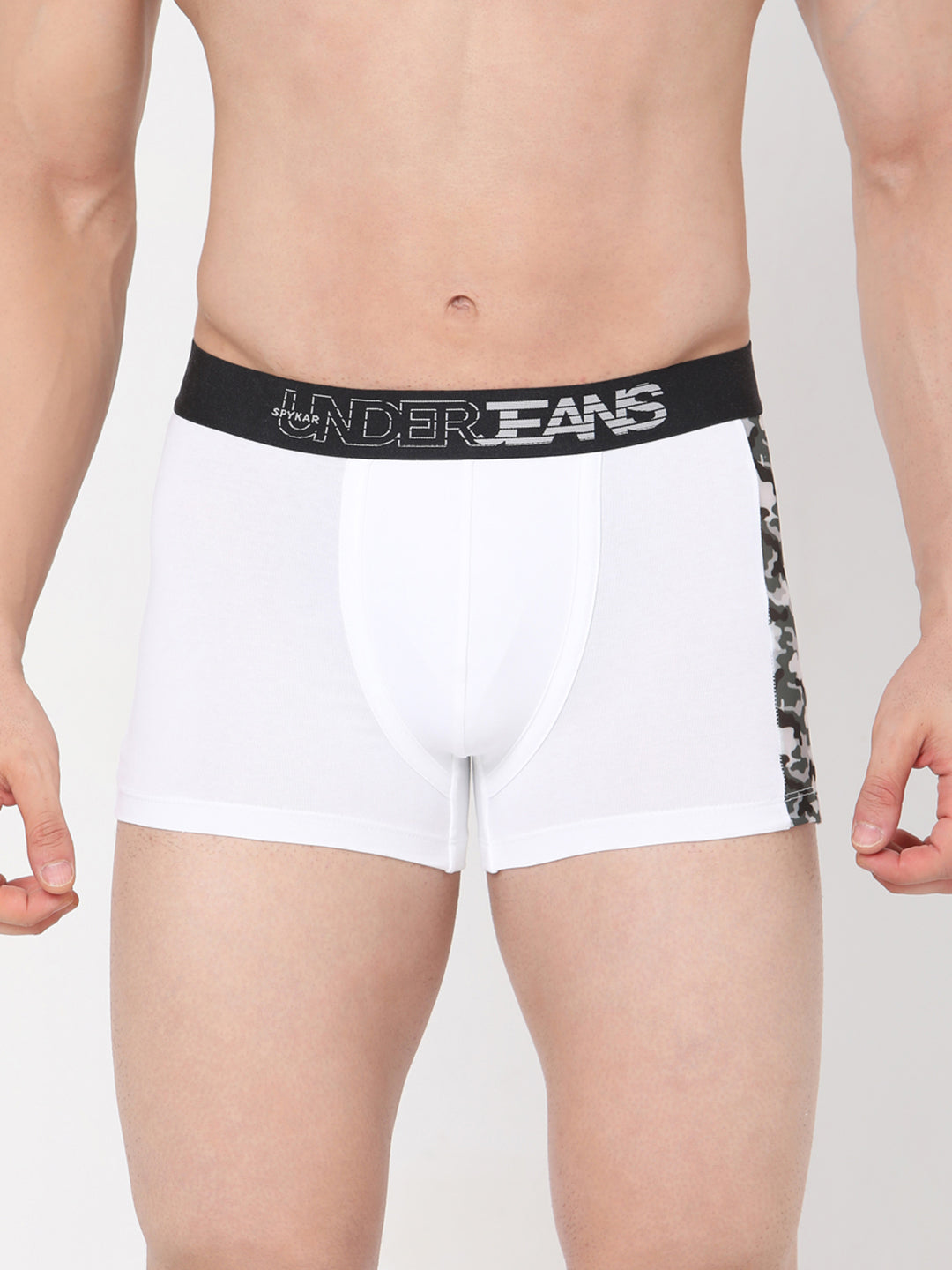 Underjeans By Spykar Men White Cotton Blend Trunk