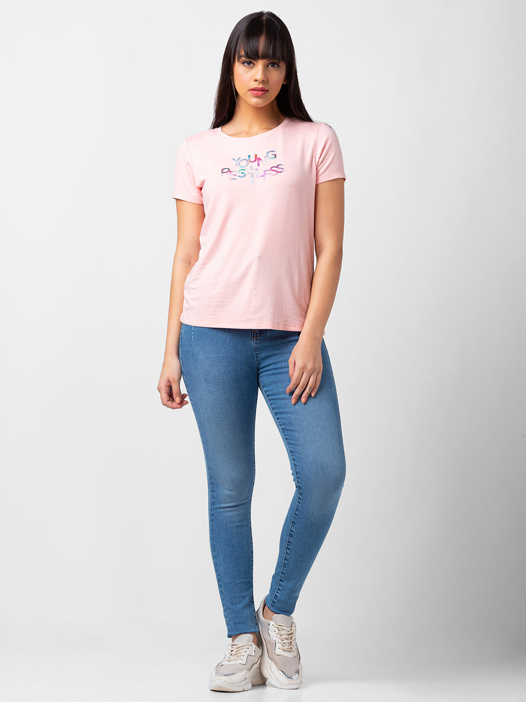 Spykar Women Mid Blue Lycra Skinny Fit Regular Length Jeans (Adora)
