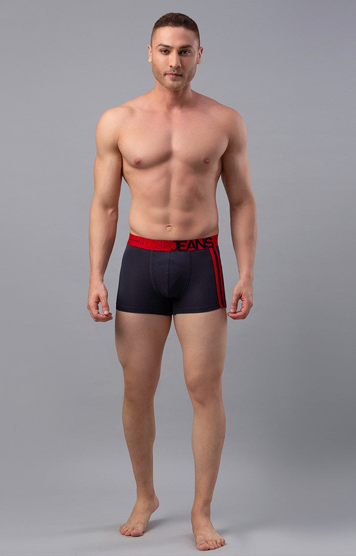 Grey Cotton Trunk For Men - Underjeans By Spykar