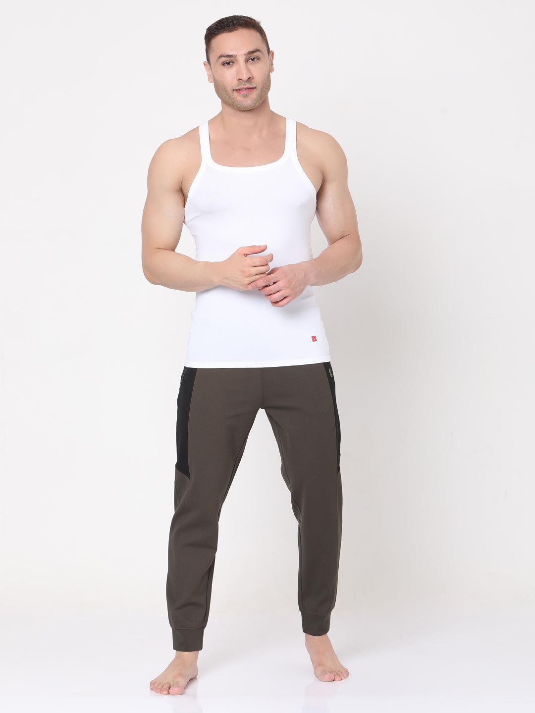 Men White Vest- Underjeans By Spykar