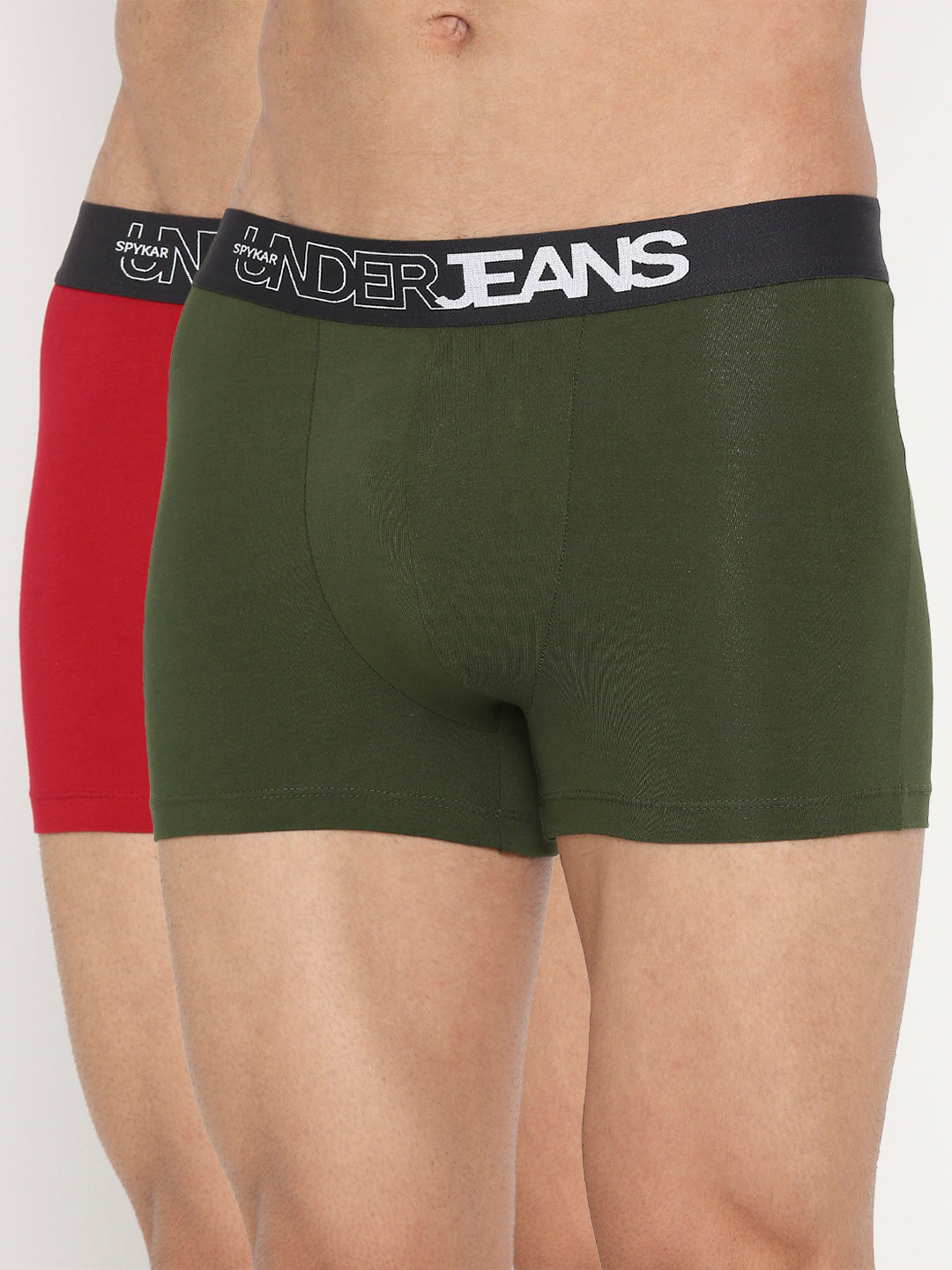 Men Cotton Blend Assorted Trunk Pack Of 2 - Underjeans By Spykar