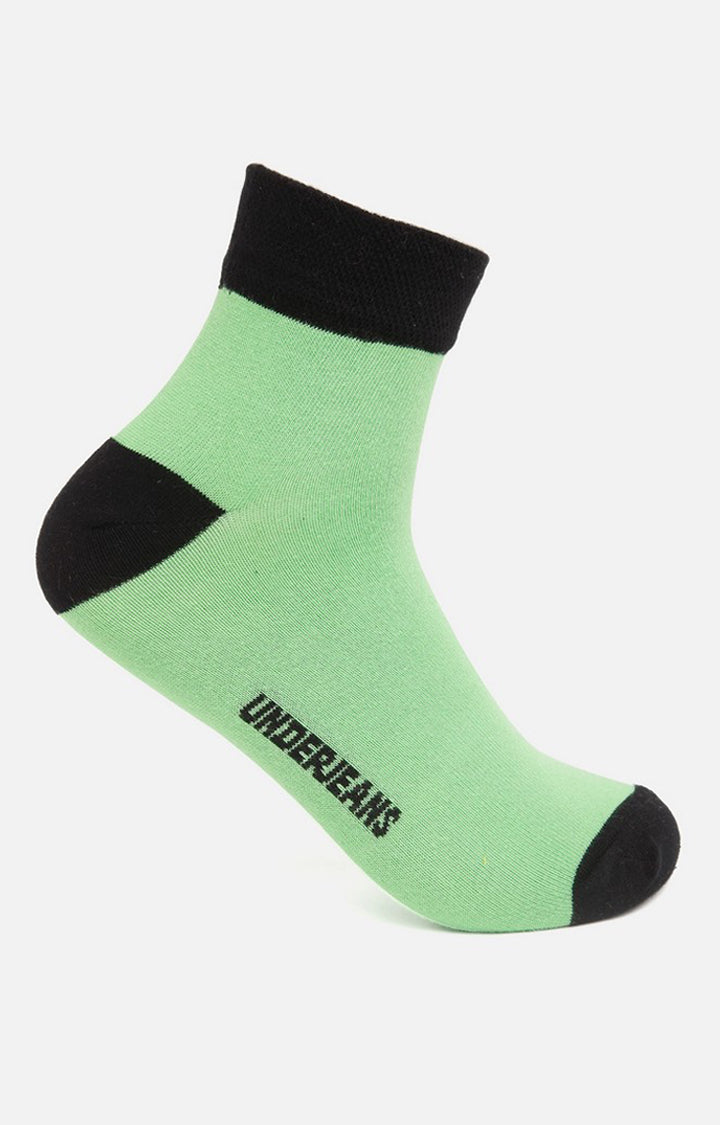 Green/Black Ankle Length Socks