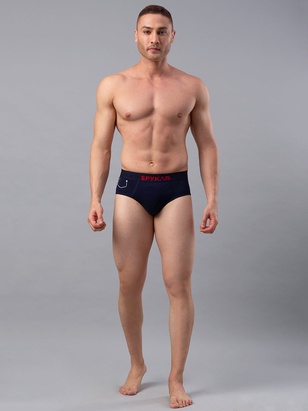 Underjeans By Spykar Men Cotton Blend Navy Brief
