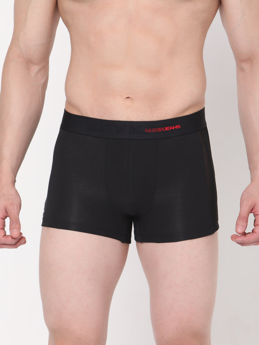 Underjeans By Spykar Men Black Cotton Blend Trunk
