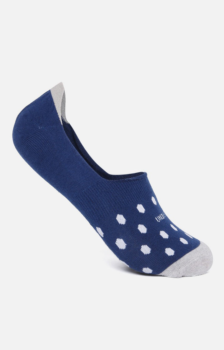 Men Light Grey Navy No Show (Pack Of 2) Socks- Underjeans By Spykar