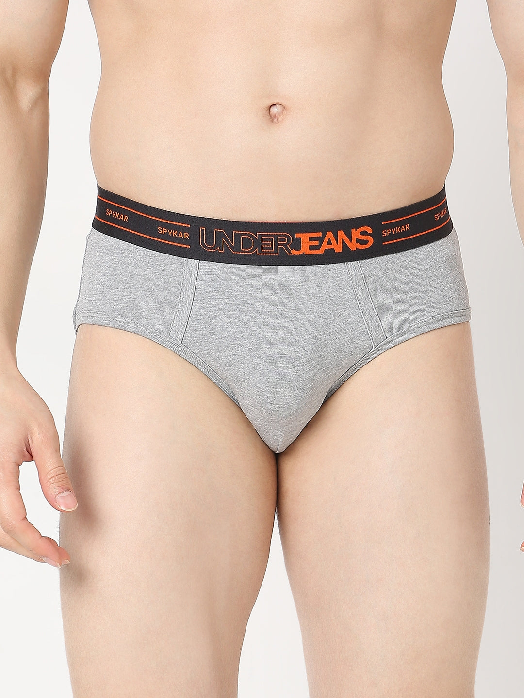 Underjeans by Spykar Men Grey Melange Brief
