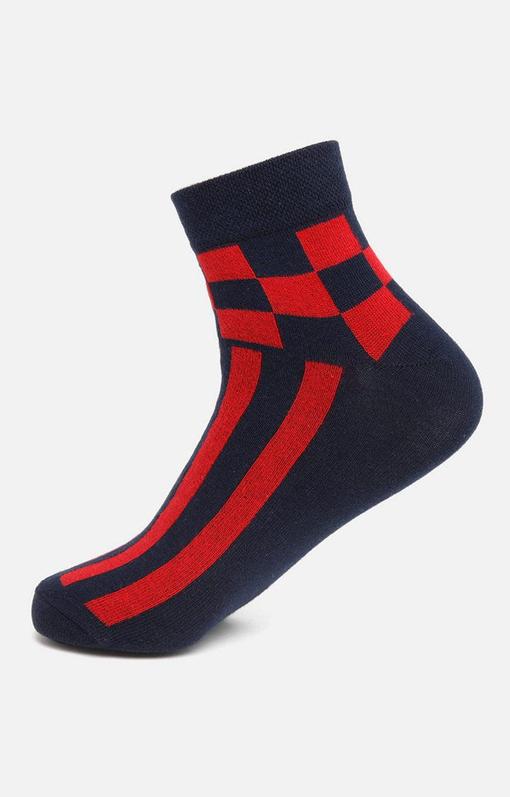 Men Navy Ankle Length (Non Terry) Single Pair Of Socks- Underjeans By Spykar