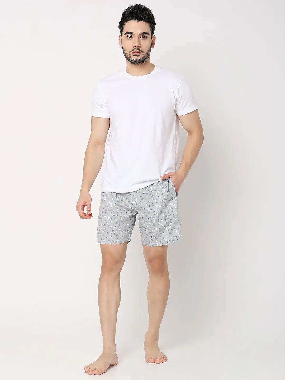 Underjeans By Spykar Men Blue Cotton Blend Regular Fit Boxer Shorts