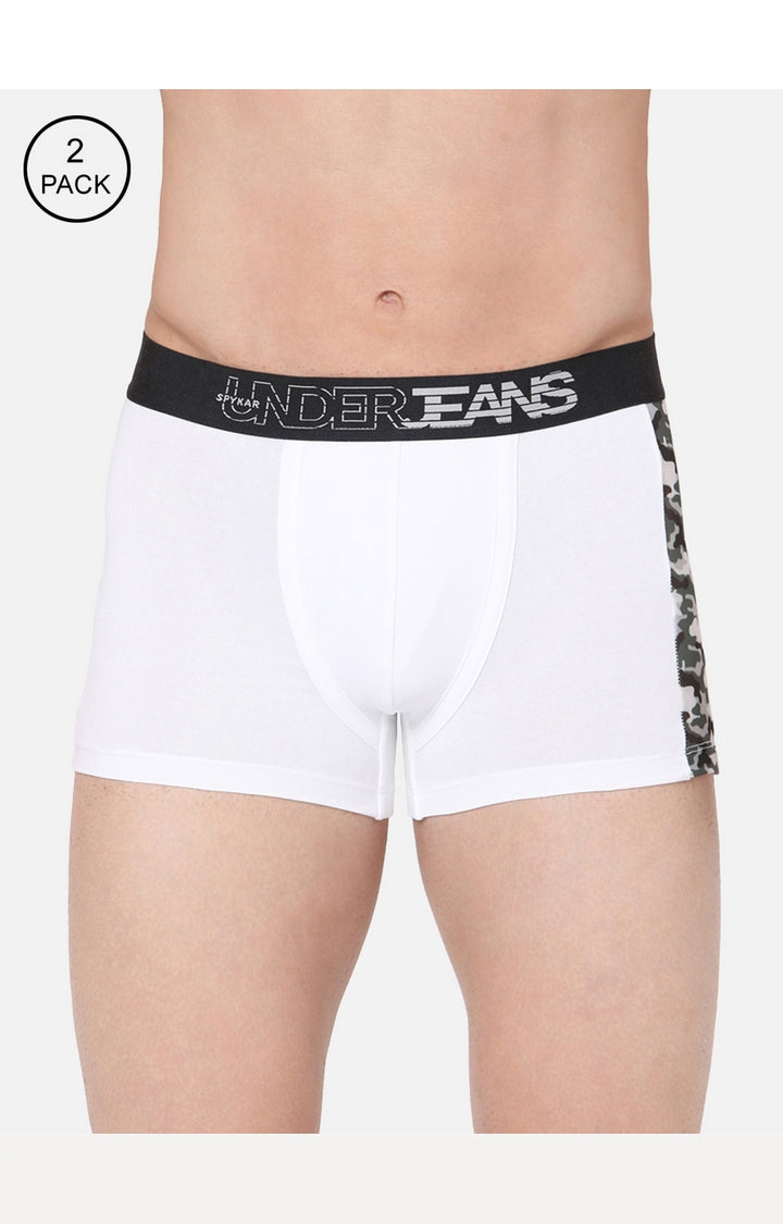 Men Cotton Blend Trunk Pack Of 2- Underjeans By Spykar