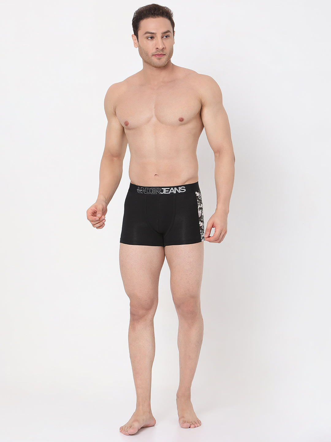 Underjeans By Spykar Men Black Cotton Blend Trunk