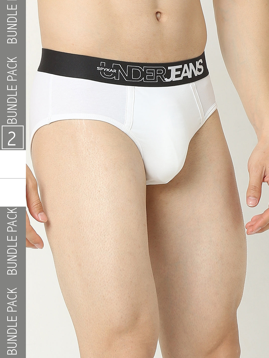 Underjeans By Spykar Men White Brief Pack Of 2