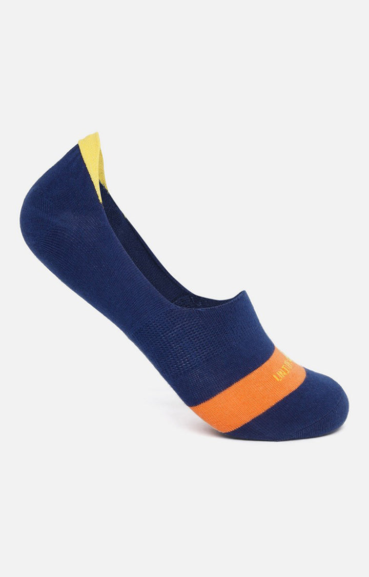 Men Navy P Green Pink No Show (Pack Of 3) Socks- Underjeans By Spykar