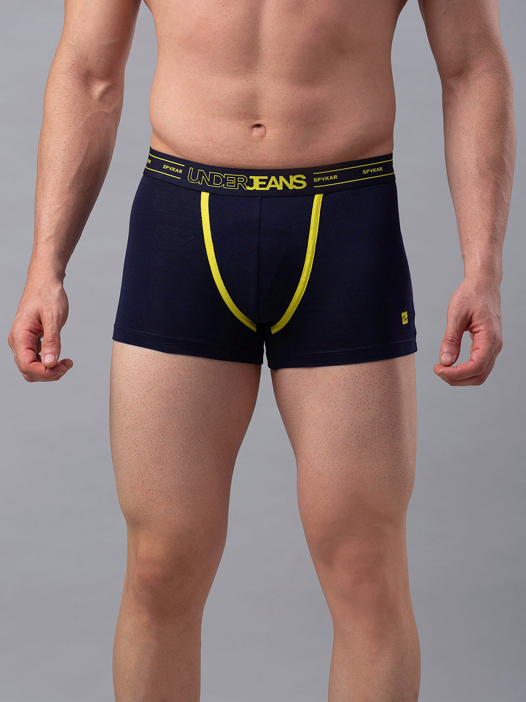 Underjeans By Spykar Men Navy Cotton Blend Trunk