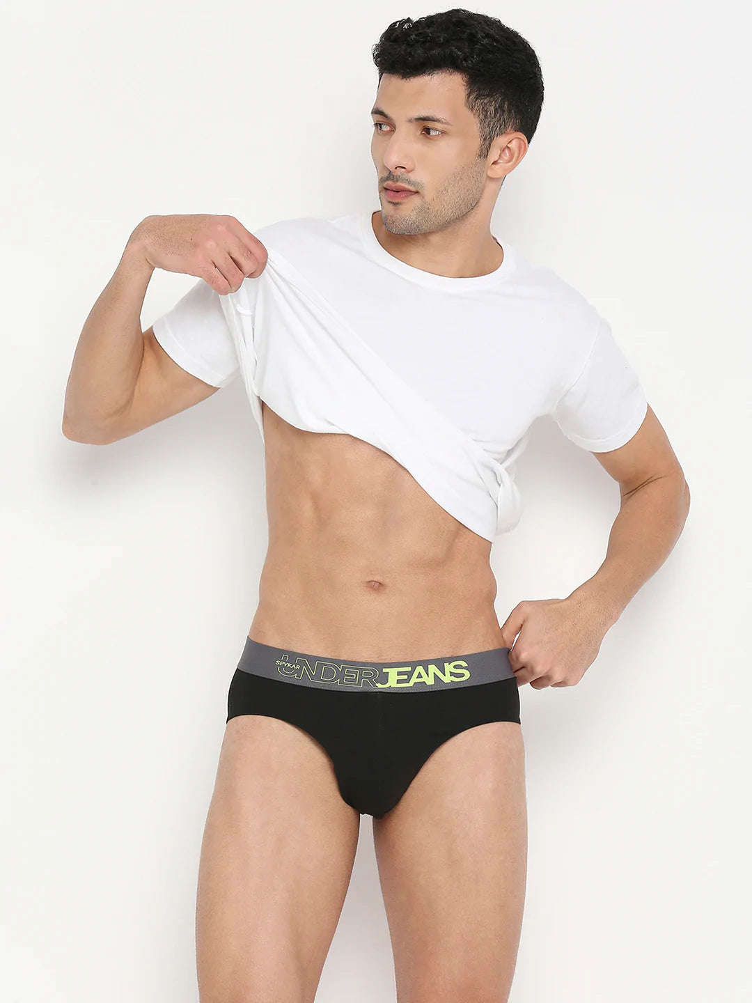 Underjeans By Spykar Men Assorted Cotton Blend Brief Pack Of 2