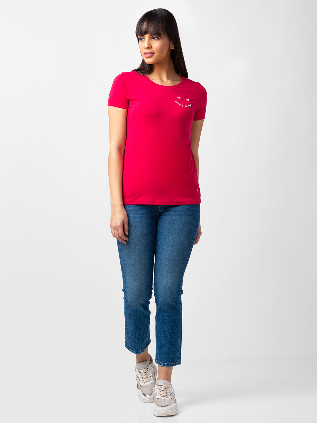 Spykar Women Light Blue Lycra Slim Straight Fit Ankle Length Jeans (Emma)