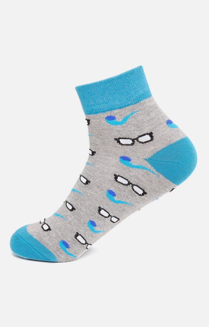 Men Grey Ankle Length (Non Terry) Single Pair Of Socks- Underjeans By Spykar