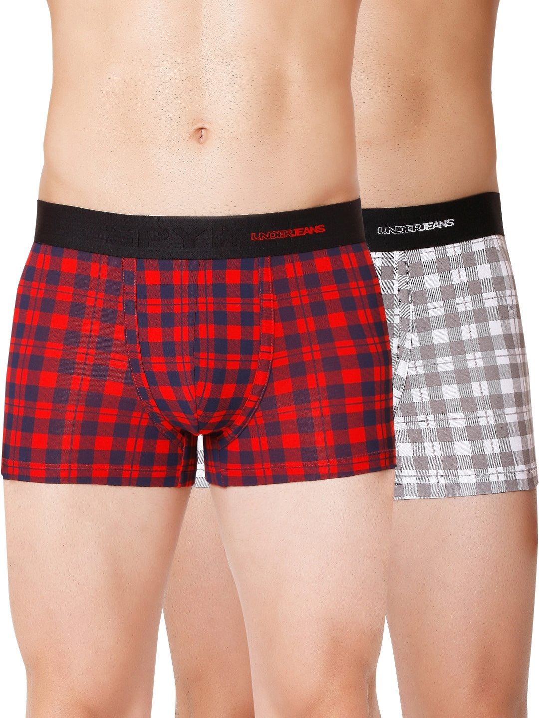 Men Cotton Blend Trunk Pack Of 2- Underjeans By Spykar