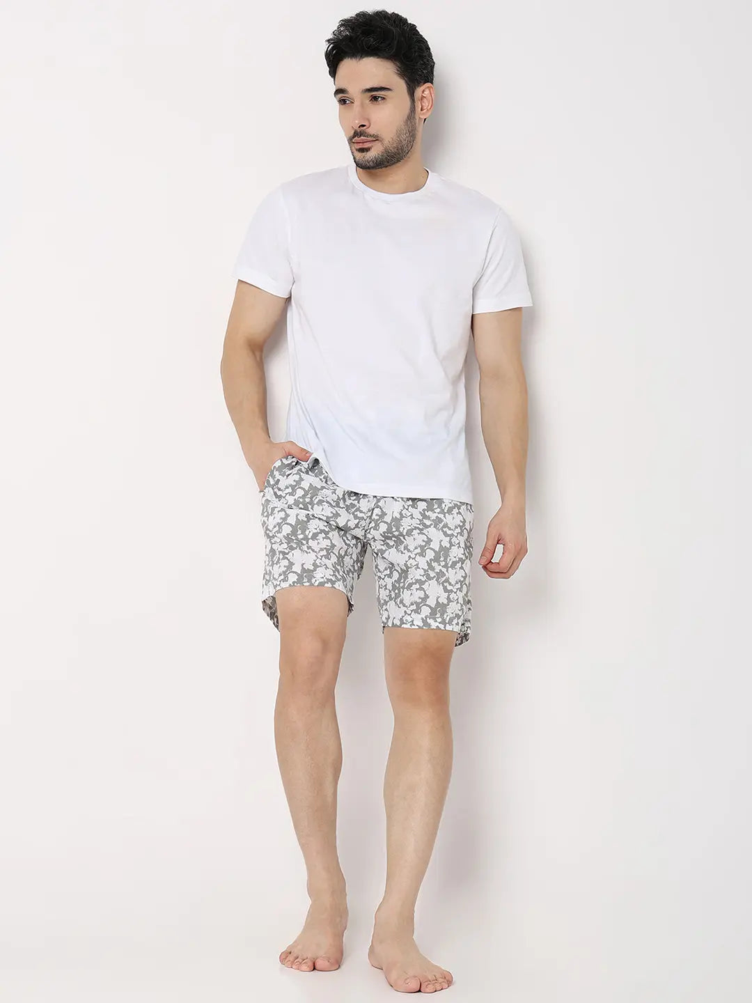 Underjeans By Spykar Men White Cotton Blend Regular Fit Boxer Shorts
