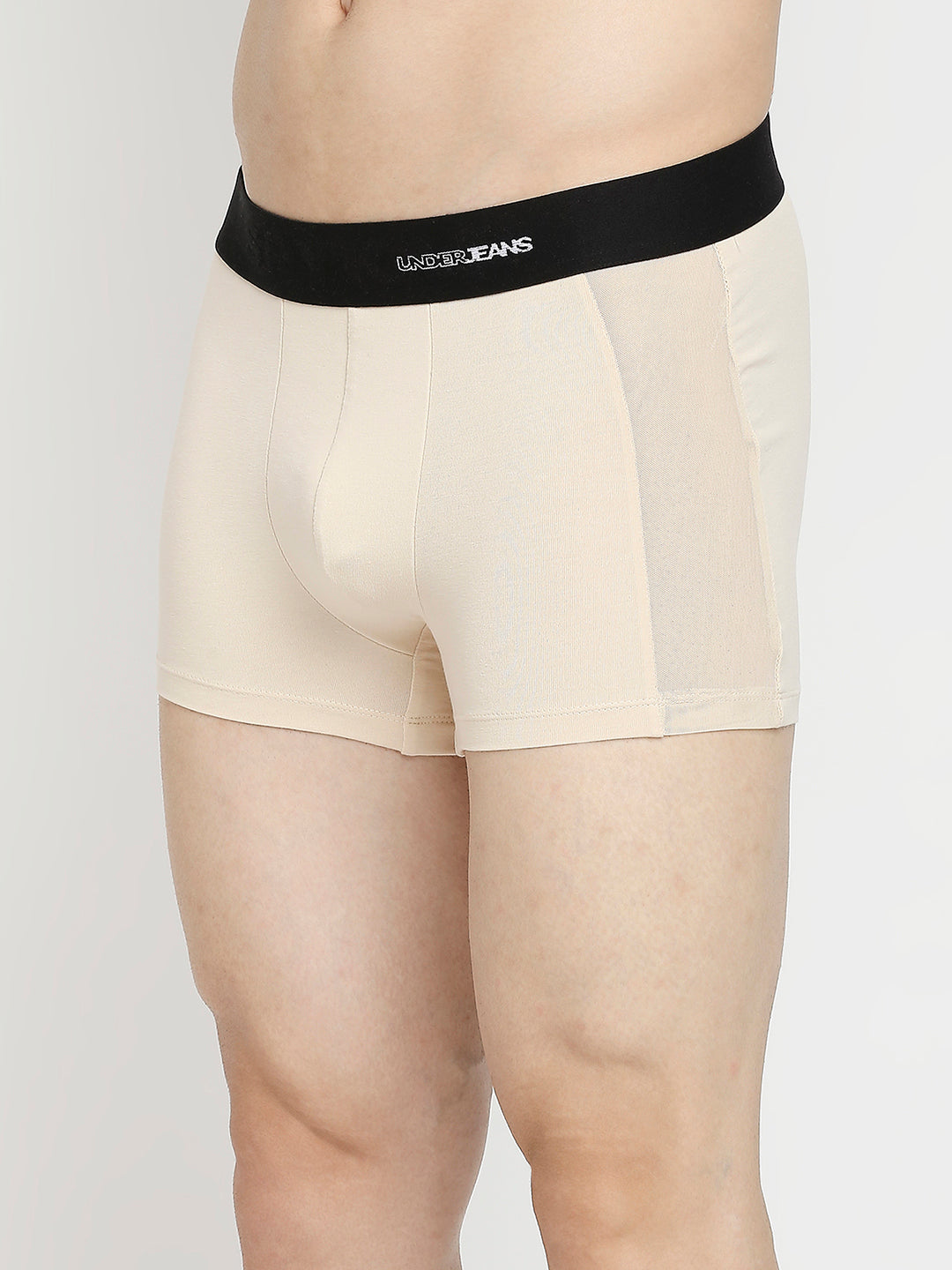 Men Beige Cotton Blend Trunk- Underjeans By Spykar