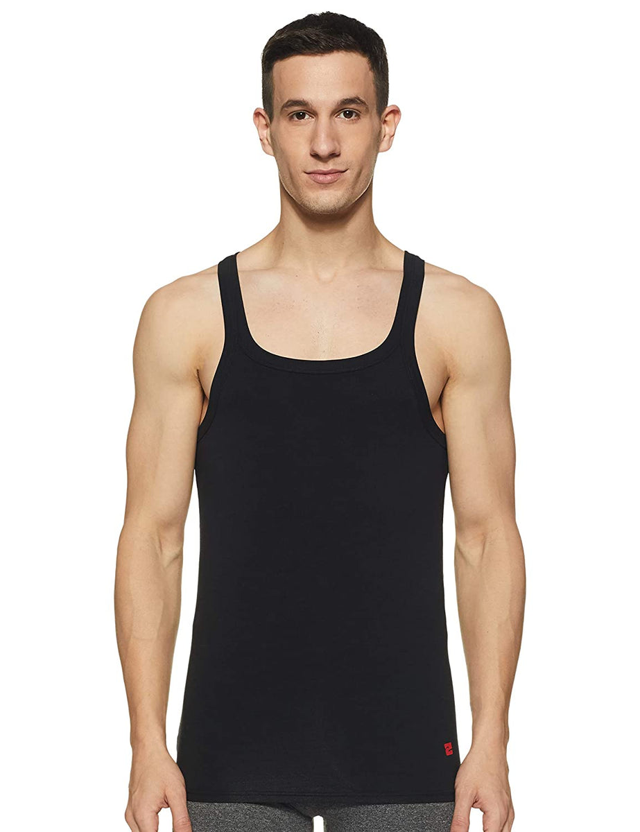 Plain Round Neck Men Black Cotton Innerwear Vests, Sleeveless Vest at Rs  145/piece in Nagpur