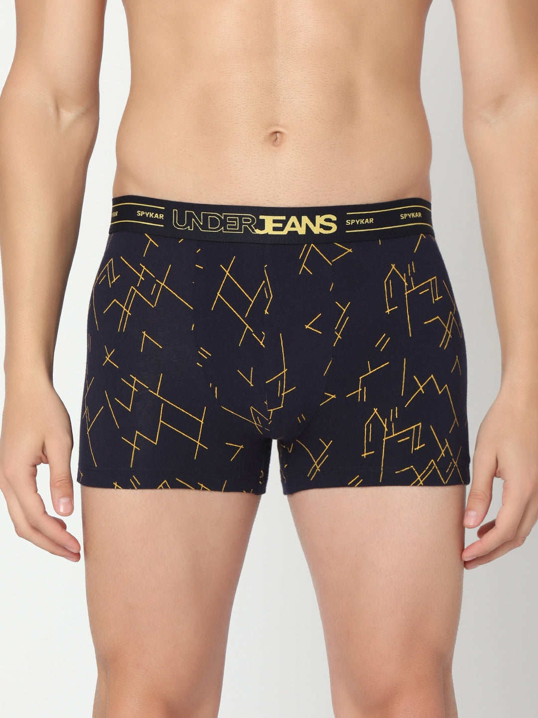 Men Cotton Blend Trunk Pack Of 2- Underjeans By Spykar