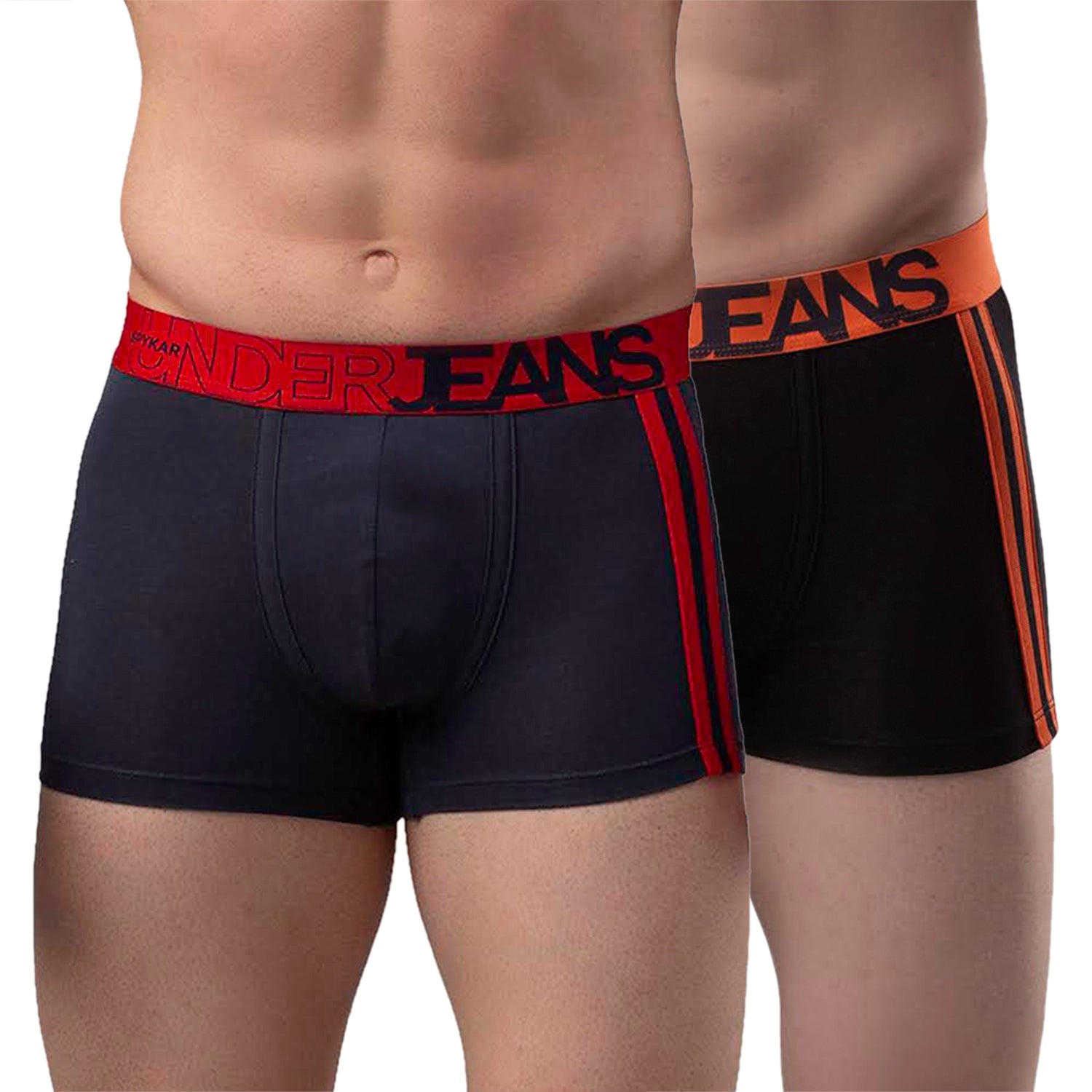 Men Cotton Blend Trunk Pack Of 2- Underjeans By Spykar
