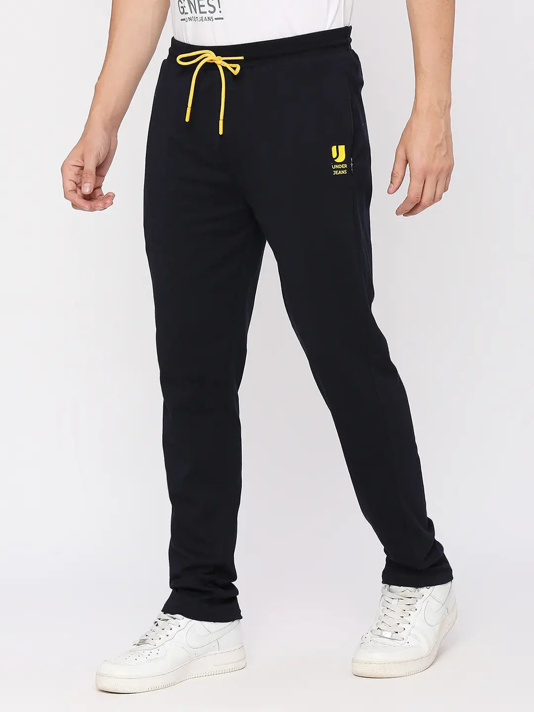 Men Knitted Navy Pyjama- Underjeans By Spykar