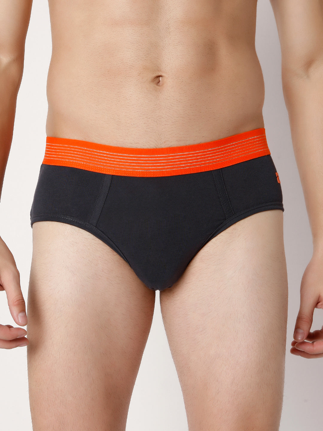 Men Darkgrey Cotton Blend Brief- Underjeans By Spykar