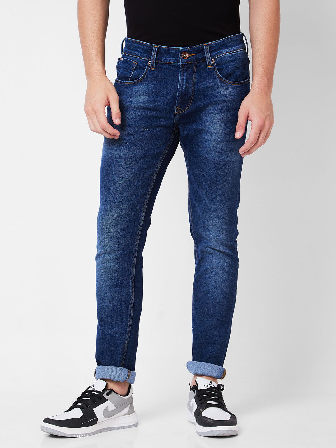 Spykar Low Rise Skinny Fit Blue Jeans For Men