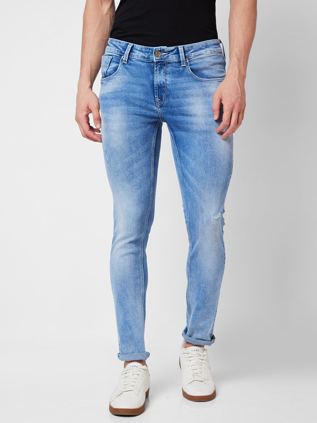 Spykar Low Rise Slim Fit Blue Jeans For Men