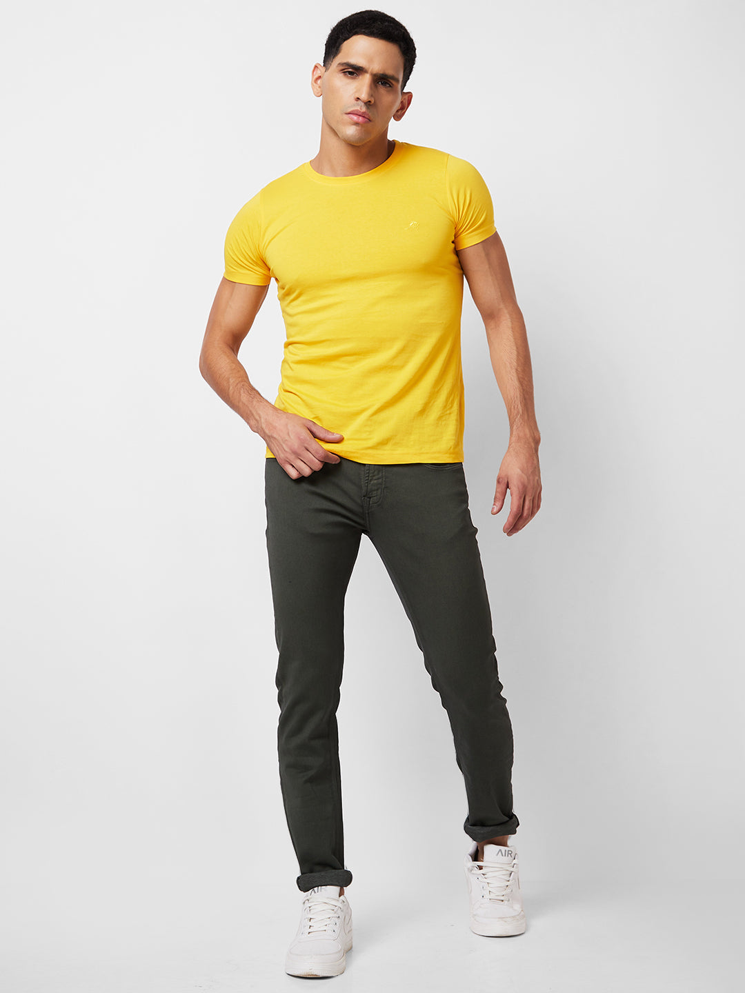 Spykar Low Rise Skinny Fit Green Jeans For Men
