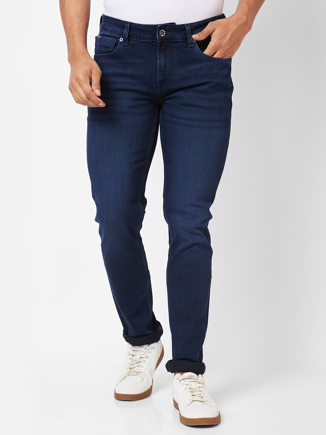 Spykar Low-Rise Slim Fit Blue Jeans For Men