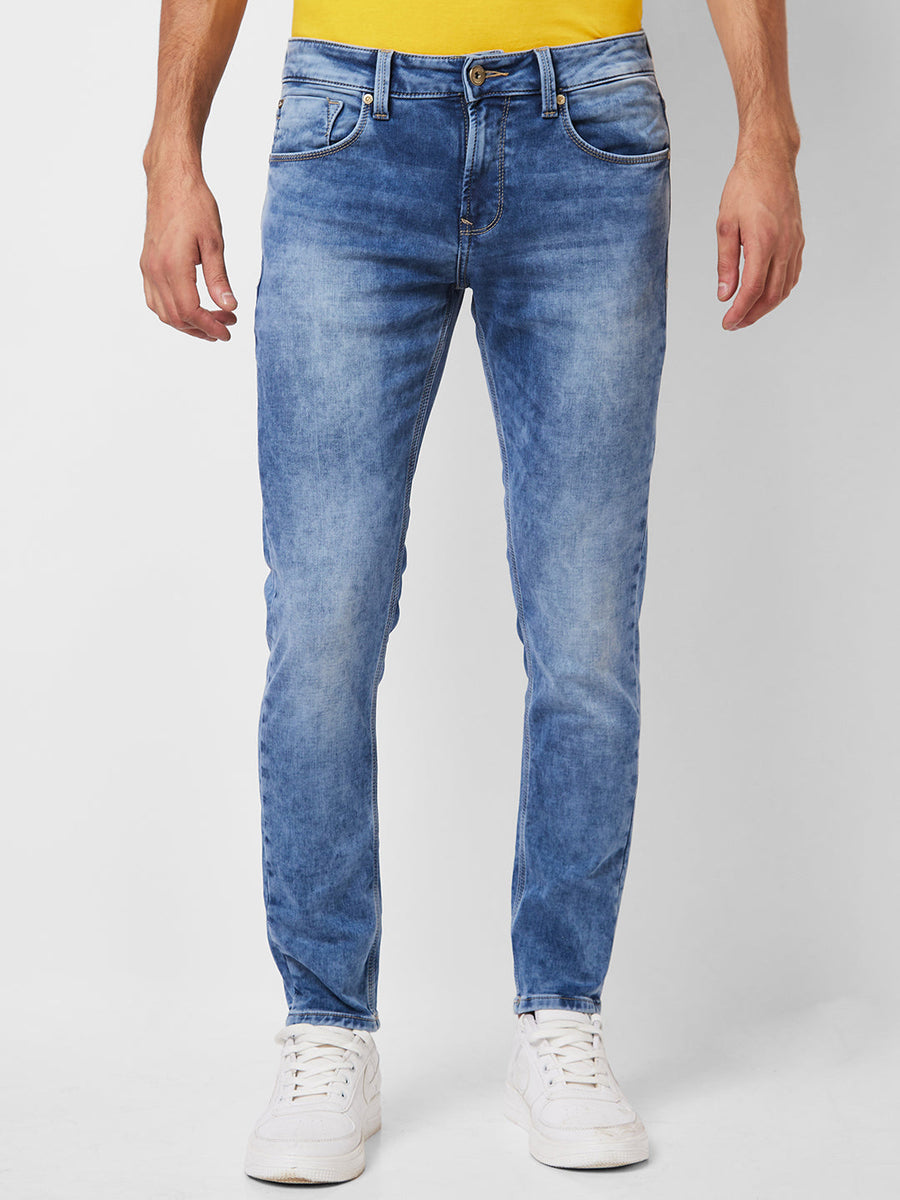 Buy Spykar Low Rise Super Slim Fit Blue Jeans For Men Online
