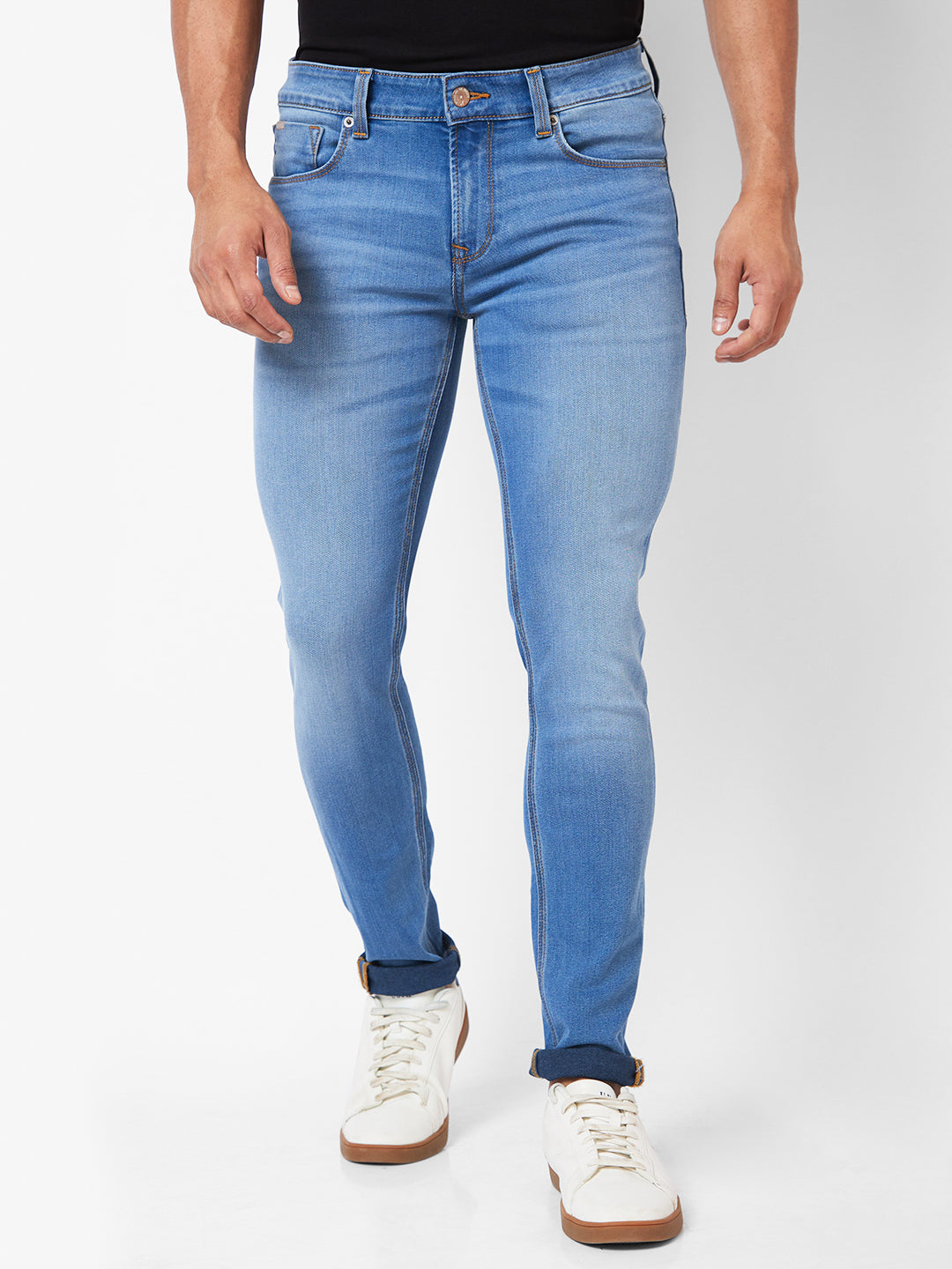 Spykar Low-Rise Slim Fit Blue Jeans For Men