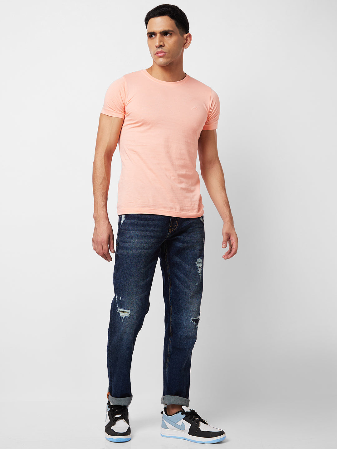 Spykar Mid Rise Comfort Fit Blue Jeans For Men
