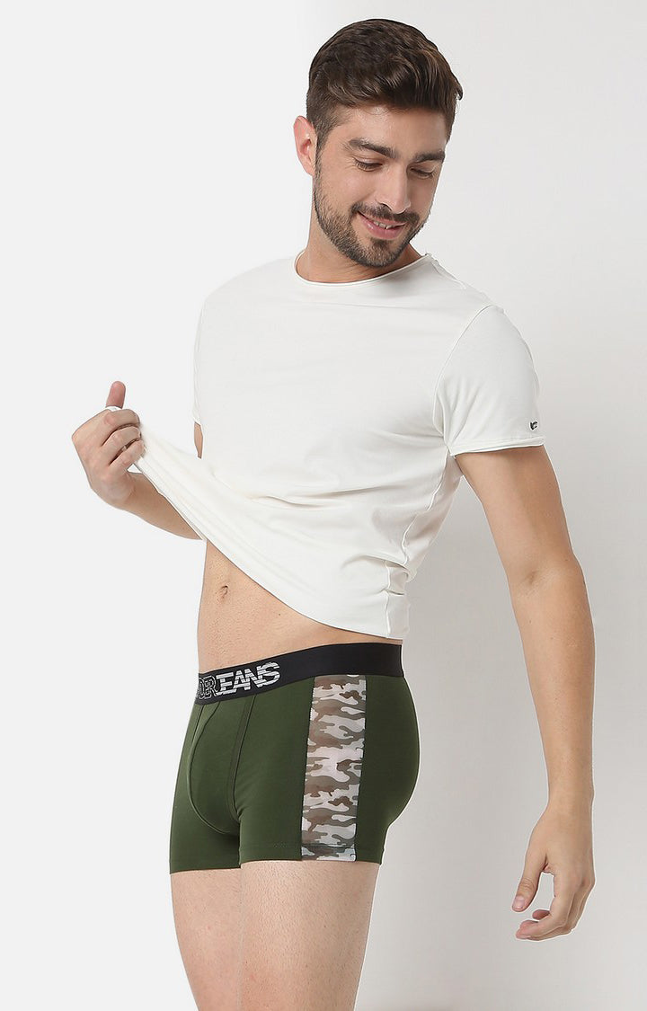 Underjeans By Spykar Men Olive Cotton Blend Trunk