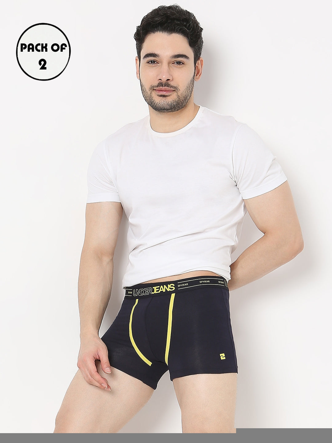 Underjeans by Spykar Men Pack of 2 Navy - Dark Grey Trunk