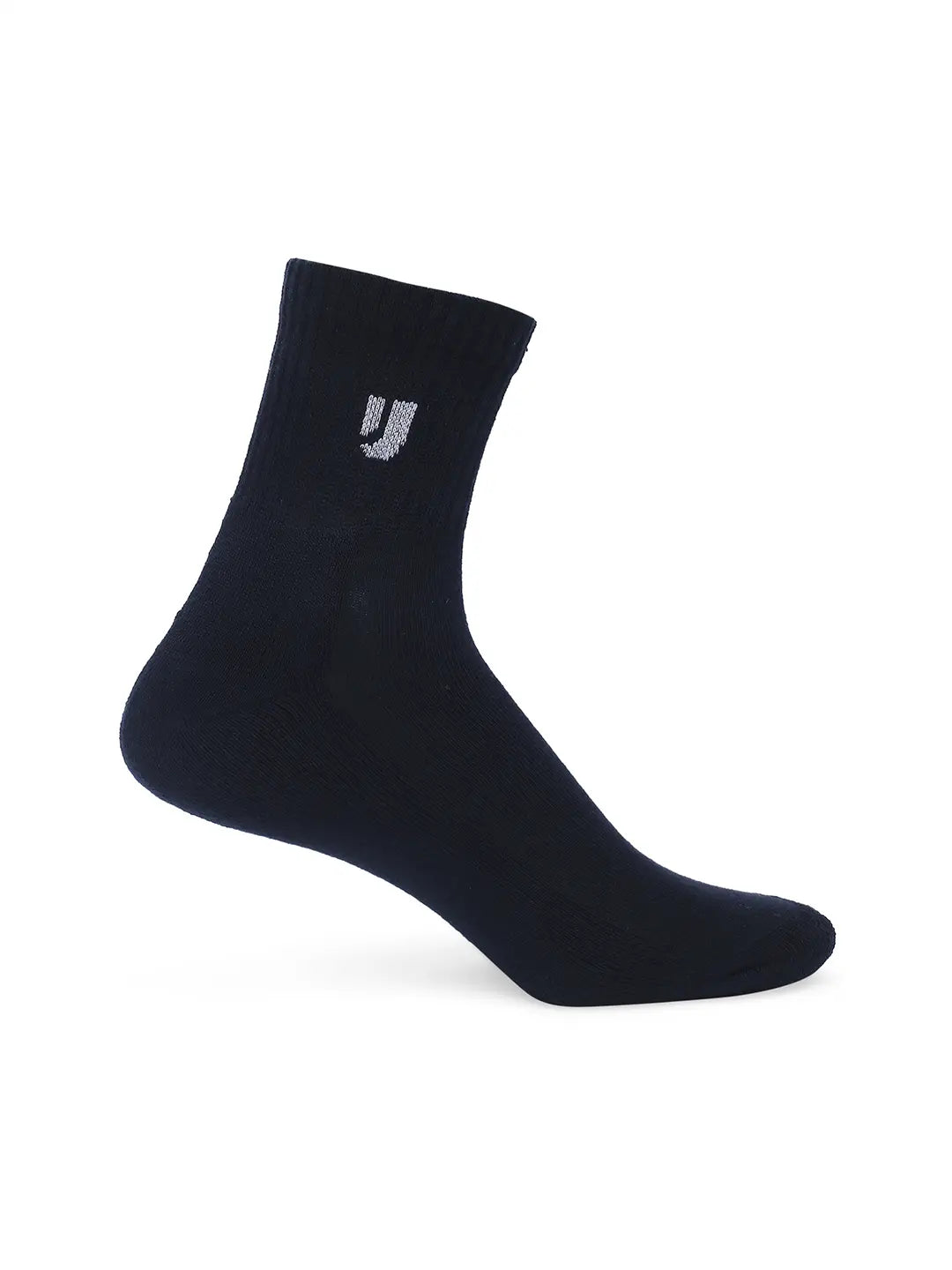 Men Dark Blue & Grey Cotton Blend Ankle Length Socks - Pack Of 2 - Underjeans by Spykar