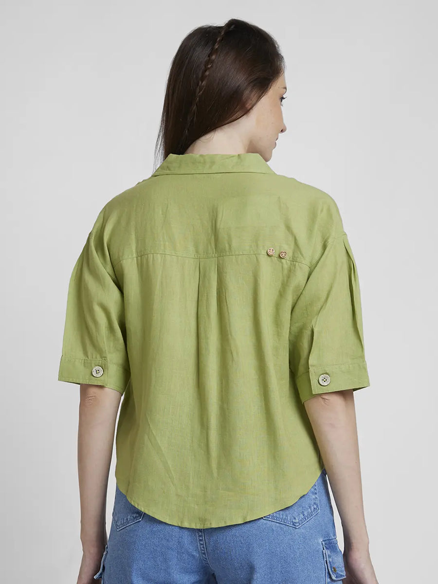 Buy OnlineSpykar Women Bay Leaf Blended Regular Fit Full Sleeve Round Neck  Plain Tshirt
