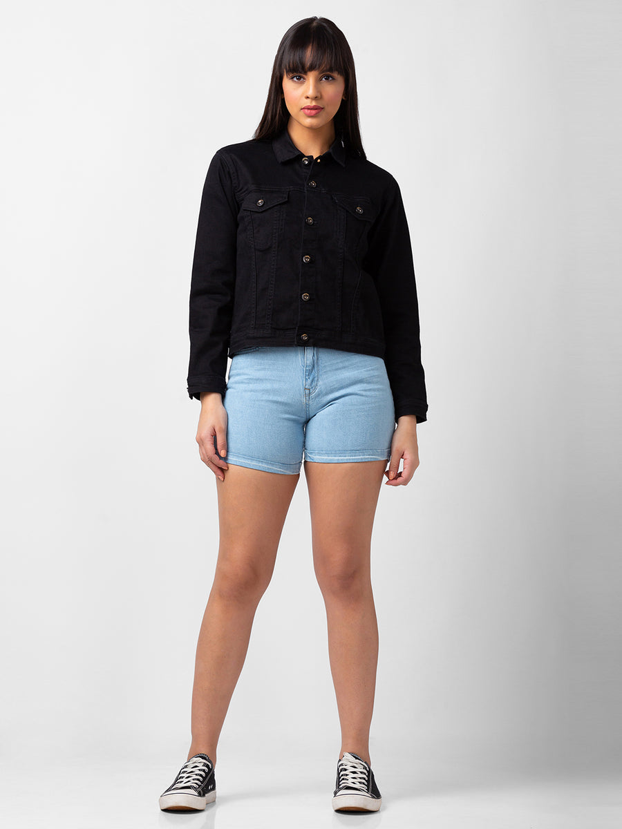 Short black jean on sale jacket