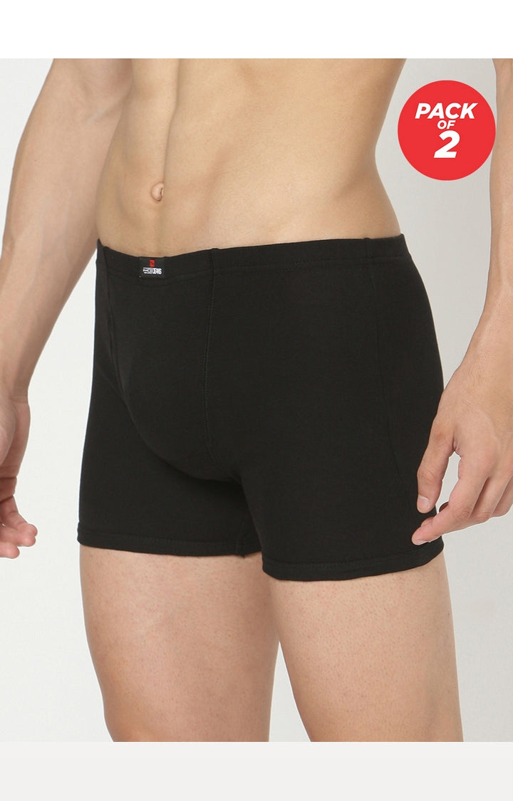 Men Cotton Blend Trunk Pack Of 2- Underjeans By Spykar