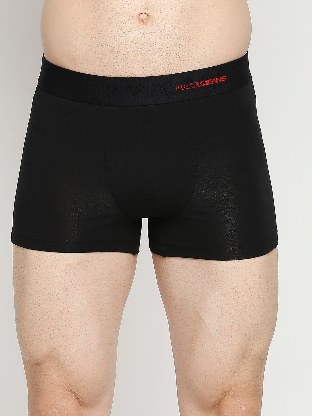Men Cotton Blend Black Trunk- Underjeans By Spykar