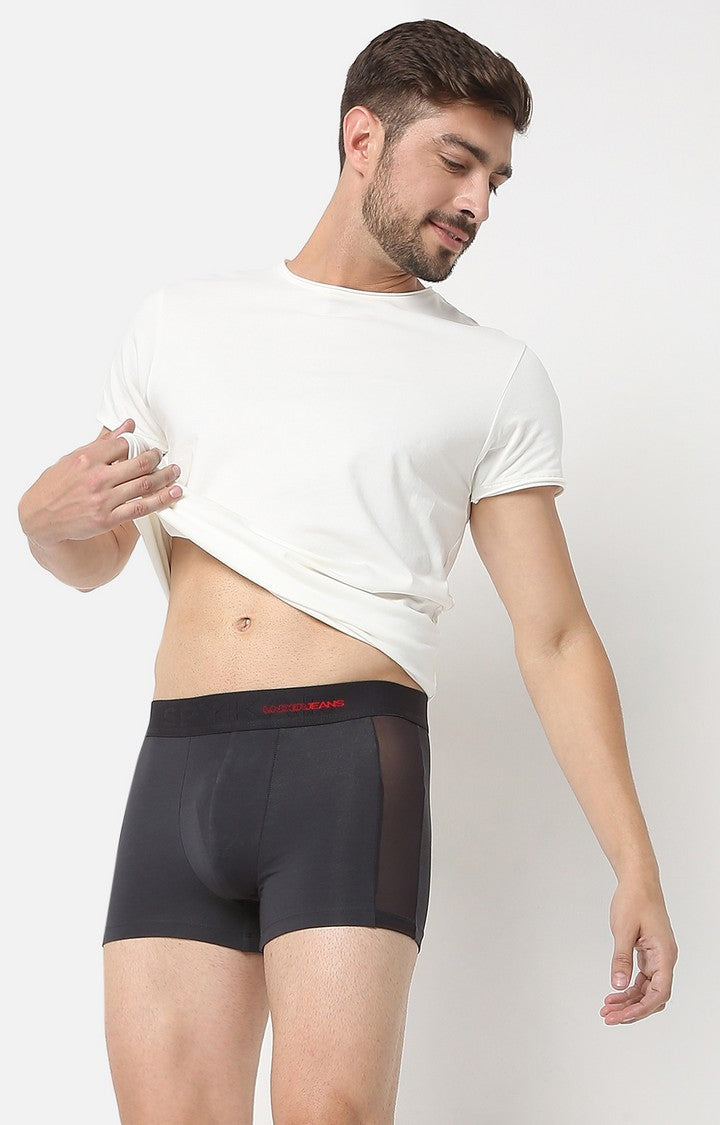 Underjeans By Spykar Men Grey Cotton Trunk