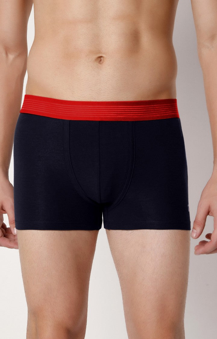 Underjeans By Spykar Men Navy Cotton Blend Trunk