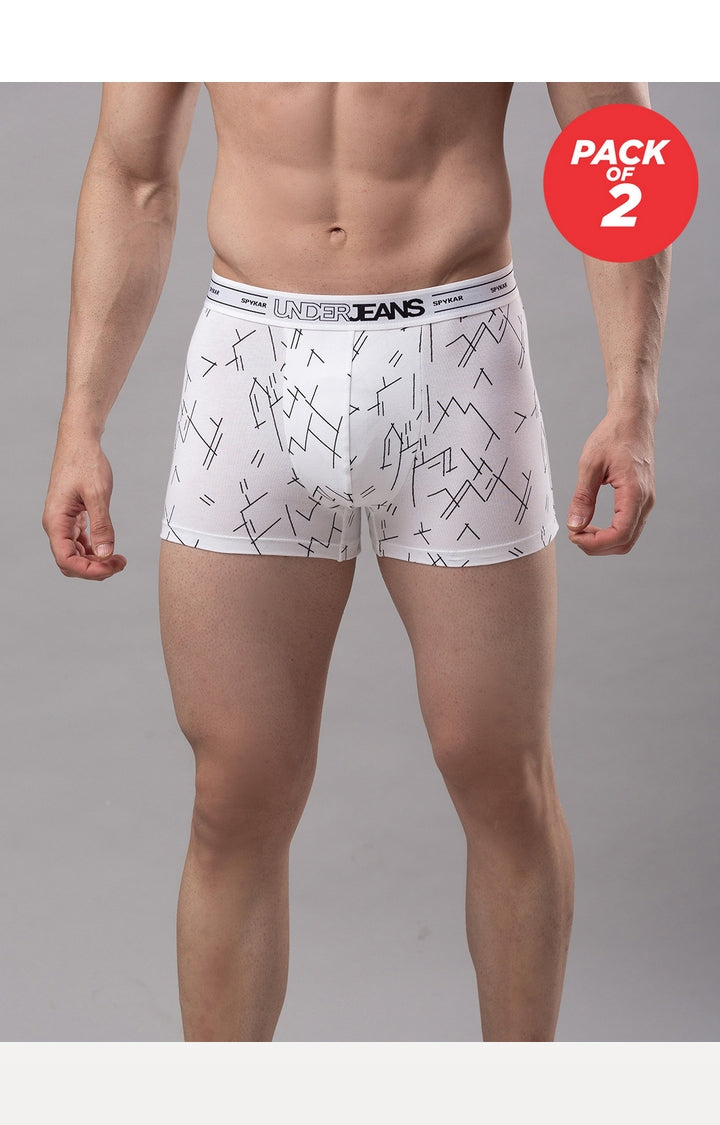 Men Cotton Blend Trunk Pack Of 2- Underjeans By Spykar