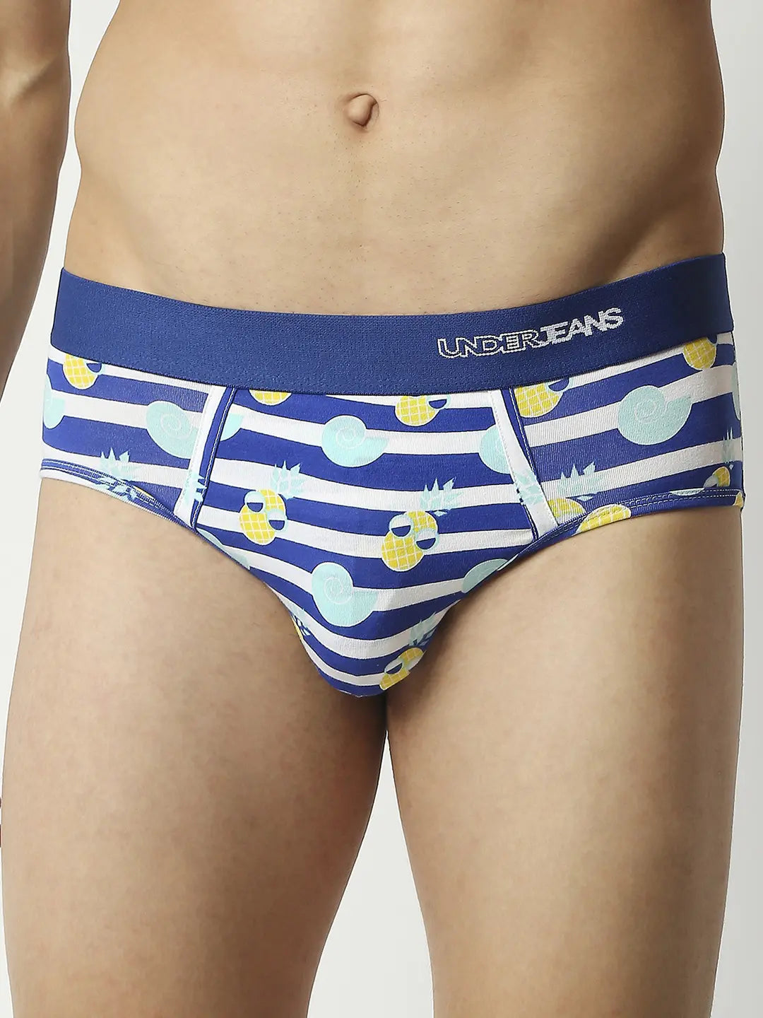 Men Assorted Cotton Blend Printed Brief - Pack Of 3- Underjeans By Spykar